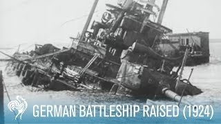 Sunken WWI German Battleship Raised SMS Hindenburg 1924  British Pathé [upl. by Gladdy115]