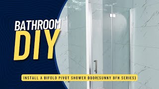 How to Install A Bifold Pivot Shower Door Sunny BFH Series [upl. by Hadleigh]