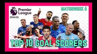 PREMIER LEAGUE TOP 10 GOAL SCORERS 202425 TODAY  MATCHWEEK 6 [upl. by Ahsyt]