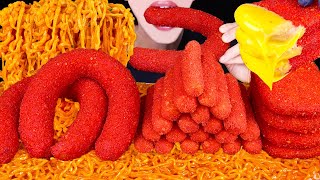 ASMR HOT CHEETOS KIELBASA SAUSAGE CHEESE STICKS HASH BROWNS FIRE NOODLES MUKBANG 소세지 먹방EATING SOUNDS [upl. by Melbourne468]