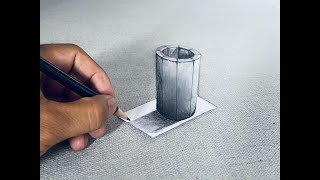 easy draw 3d on paper for beginners how to draw 3D [upl. by Trotta783]