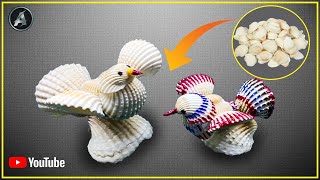 How to Make Handmade SEASHELL BIRD ART  Anita Craft Hub [upl. by Llebanna]