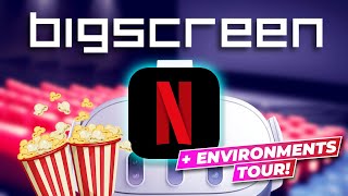 How to Stream Netflix on Bigscreen VR Quest 23Pro  Environments Tour [upl. by Batholomew440]