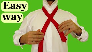 How to tie a tie EASY WAY Slowly amp Mirrored Windsor knot [upl. by Zeugirdor]