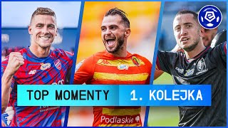 TOP MOMENTY 1 kolejki  Ekstraklasa  202223 Komentarz [upl. by Allenotna]