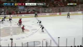 Olli Jokinen wrist shot goal 21 St Louis Blues vs Chicago Blackhawks April 5 2015 NHL [upl. by Lalat]