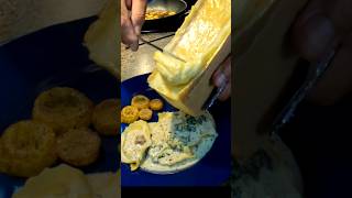 How to Scrape Melted Raclette Cheese  French Raclette Cheese [upl. by Anya714]