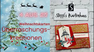 4 aus 25 Weihnachtskarten Challenge mit Katrin Karte mit geteilter Front Stampin‘ Up [upl. by Tletski]