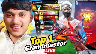 🔴Live Dominating Top 1 Grandmaster V Badge Lobby🗿😤Serious Grandmaster Pushing😡Garena Free Fire [upl. by Onej]