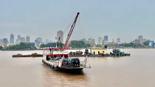 Mekong River in Phnom Penh City 2024 flooded but beautiful soft evening and cheer with family [upl. by Niwre]