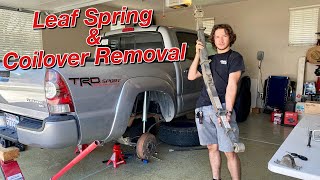 Removing DEAVER Leaf Springs amp KING SHOCKS From My Tacoma [upl. by Ailes]