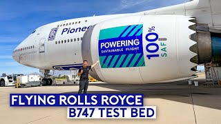 Flying the Rolls Royce B747 Test Bed  An Experimental Flight with 100 SAF [upl. by Ojytteb]