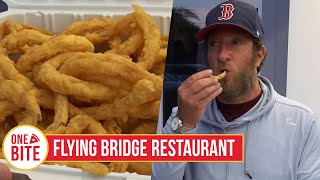 Barstool Onion Ring Review  Flying Bridge Restaurant Falmouth MA [upl. by Ikir]