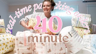 40 MINUTE REALTIME PACKING ORDERS ✿ Small Business Studio Vlog 03 [upl. by Maziar440]