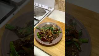 Mongolian beef 😳 food cooking mongolianbeef [upl. by Sirrad]