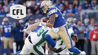 CFL Recap Saskatchewan at Winnipeg  wk13 2019 [upl. by Nhguaved]