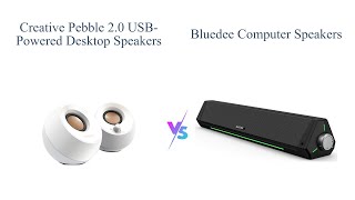 Creative Pebble 20 vs Bluedee Soundbar 🎶 Which Desktop Speakers are Better [upl. by Aicemaj]