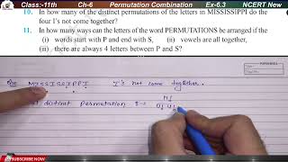 Class 11 Maths  Permutation and Combination  NCERT Solutions Exercise 63 Questions 8 to 11 [upl. by Woodall]