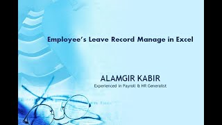 Employees Leave Record Manage in Excel [upl. by Aehc]