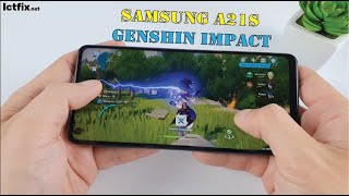 Samsung Galaxy A21s test game Genshin Impact  Exynos 850 [upl. by Walczak]