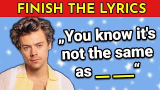 FINISH THE LYRICS  Most Popular Songs of 20222023 🎵  Music Quiz [upl. by Zilevi]