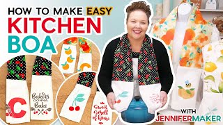 EASY Kitchen Boa Tutorial  No Pattern Needed  Quick DIY Gift Idea [upl. by Humberto]