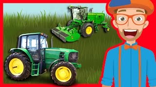 Tractors and Trucks for Children by Blippi  Educational Videos for Kindergarten [upl. by Ledniahs274]