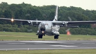 Transall C160D German Air Force Luftwaffe Silberne Gams arrival at RIAT 2017 AirShow 5101 [upl. by Farah]