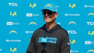 Jim Harbaugh On Herbert Update vs Steelers  LA Chargers [upl. by Matlick]