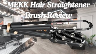 MEKK Hair Straightener Brush Review  3D Ceramic Bristles amp AntiScald Design [upl. by Matland]