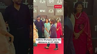 Sobhita Dhulipala joins the Akkinenis at IIFI 2024 [upl. by Esyahc]