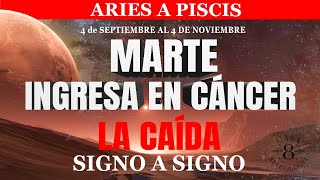 ASTROLOGÍA MARTE INGRESA EN CÁNCER quotLA CAÍDAquot 4 de Sept  4 de Nov PREDICCIONES SIGNO A SIGNO [upl. by Terrie297]