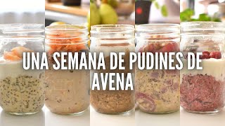 UNA SEMANA DE PUDINES DE AVENA Y CHIA  Desayunos para toda la semana [upl. by Ayotan7]