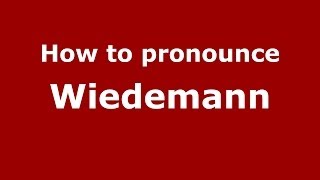 How to pronounce Wiedemann Brazilian PortugueseBrazil  PronounceNamescom [upl. by Eseenaj]