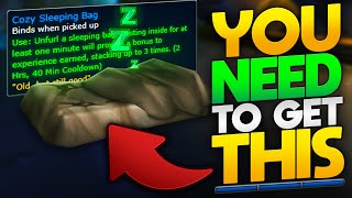 How To Get The Cozy Sleeping Bag Perma XP Boost amp HUGE Rested XP Buff [upl. by Lekkim]