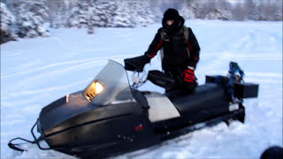 Our Skidoo Skandic 377r warming up at Jim Creek Alaska [upl. by Ledoux]