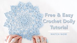 Easy Crochet Doily Tutorial For Beginners Quick Doily Pattern Flower Doily Crochet Pattern [upl. by Eiramik]