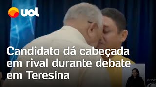 Prefeito de Teresina dá cabeçada em candidato do Psol durante debate na Band PI [upl. by Sherm]