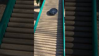 Traveling Roomba Rides Down A Slide shorts funnyshorts robotvacuum [upl. by Ananna]