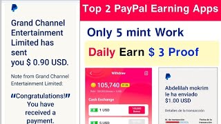 Top 2 PayPal Earning Apps 🤑Today  Make Money Online  PayPal Earning App  PayPal Earning Apps 2024 [upl. by Ryley387]