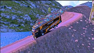 Overloaded bus  the most dangerous road  Euro Truck Simulator 2 [upl. by Irisa]