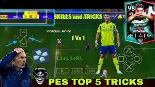 MY BEST TOP 5 SKILLS amp TRICKS IN PES PPSSPP [upl. by Colton]