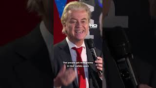 PVV leader Geert Wilders celebrates exit poll Dutch election win shorts [upl. by Releyks]