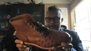 Seattle Shoe Guy Unboxing of Grant Stone Ostrich boot Ep 73 [upl. by Suchta]