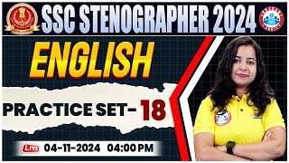 SSC Stenographer 2024  SSC Stenographer English Practice Set 18  English By Kiran Mam [upl. by Nwhas]