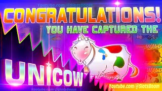 UNICOW AGAIN FREE GAMES  Invaders Attack From the Planet Moolah CASINO SLOTS RARE BONUS [upl. by Farrell]