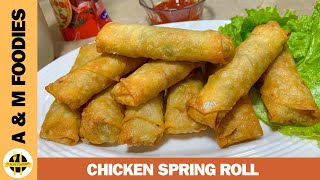 Chicken Vegetable Spring Roll Recipe  Iftar Recipe  Chicken Spring Roll  Snack By AampM Foodies [upl. by Arratal535]