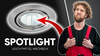 SPOTLIGHT wechseln  Glühbirne eines EINBAUSTRAHLER tauschen Anleitung [upl. by Nylessoj76]