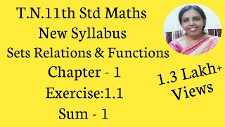 TN11th Maths Exercise11 Sum1 Relations amp Functions [upl. by Aicetal518]