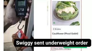 Swiggy Instamart sent underweight order says Buy from local vendors [upl. by Devlin832]